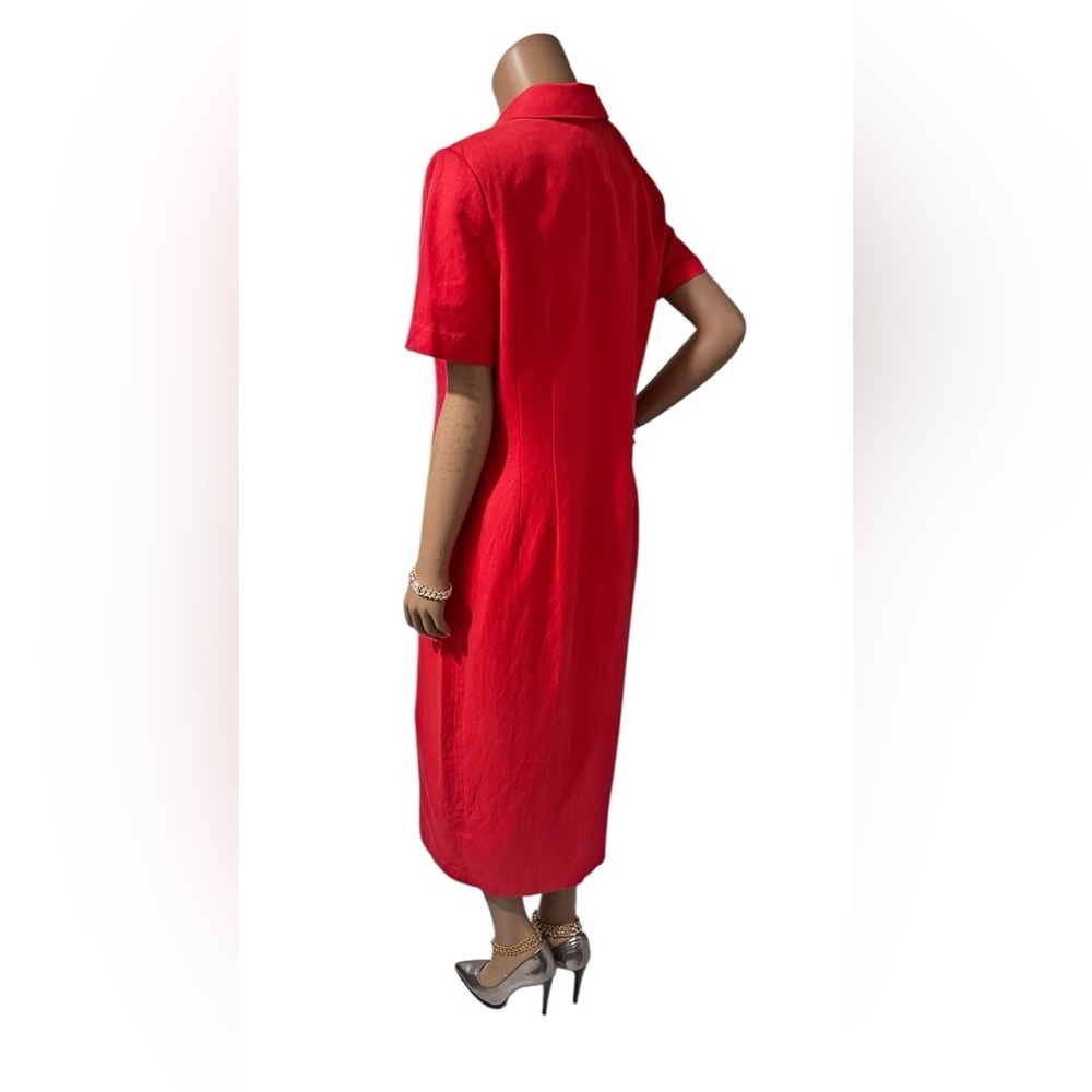 Elegant Red Button-Down Dress☑️ - Picture 11 of 13